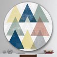 thumbnail image 2 of Designart 'Geometrical Composition Triangles II' Geometric Metal Circle Wall Art - Disc of 36, 2 of 5