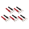 thumbnail image 1 of Y Spade Plug, 4mm Jack Nickel Plated U Fork Spade Connector 10pcs  For Multimeters, 1 of 8