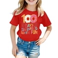 thumbnail image 3 of Gaexia Girls Graphic Short Sleeve T Shirt Casual Loose Fit Crewneck Tee For Kids Back To School Clothes Comfortable Playwear Top (Red,10-11 Years), 3 of 4