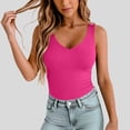 thumbnail image 4 of Only Moment Women Summer Tops Polyester,Spandex 2026 Summer Trendy Crop Top Tight Fit Basic Sleeveless Camisole Hot Pink 2Xl, 4 of 7