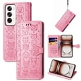 thumbnail image 1 of Funda Cartera FOXDOCK para OPPO Reno 12 , Flip PU con Relieve de Gatos y Perros, Tarjetero y Soporte, 1 of 6