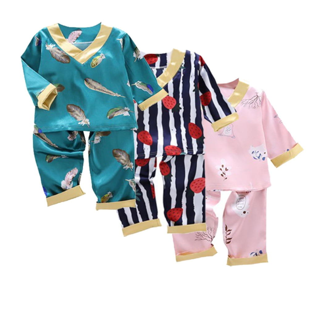 Spring Kids Baby Girl Boy Stain Cartoon Long Sleeve Tops+Pants,2 Pcs  Pajamas Set - Walmart.com