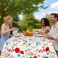 thumbnail image 2 of Smile Bee Waterproof Vinyl Tablecloth, Rectangle Wipeable Spill-Proof Table Cover with Flannel Backing for Home, Kitchen, Dining, Party & Outdoor (0ff White, 60" x 84"), 2 of 9