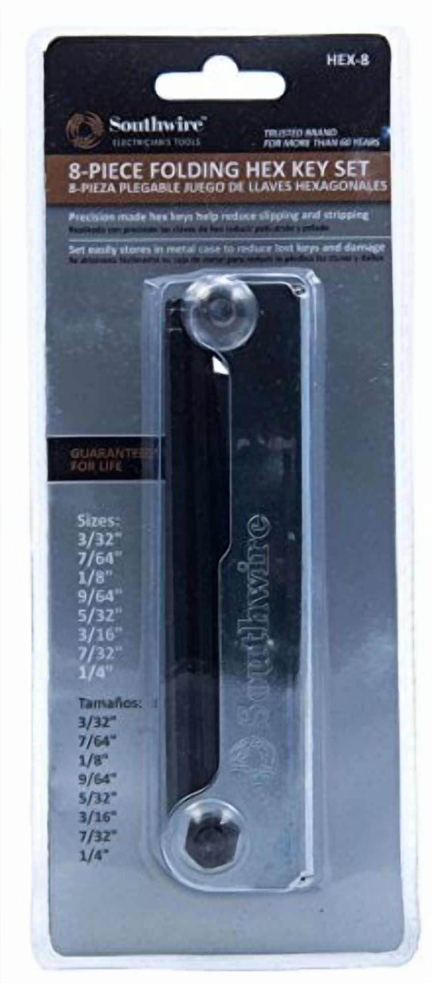 Steel Body Folding Hex Key Set HEX-8 Southwire