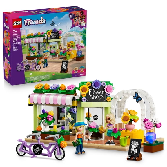 LEGO Friends Creative Flower Shop - Building Toy for Girls & Boys, Ages 7 - Toy Figures & Playset for Kids - Includes 2 Minidolls - Gift for Birthdays - 42693