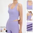 thumbnail image 3 of Chaleco deportivo transpirable en forma de U con rosca para fitness, ropa exterior para culturismo, yoga, espalda hermosa, ropa interior sin mangas para correr para mujeres, 3 of 5