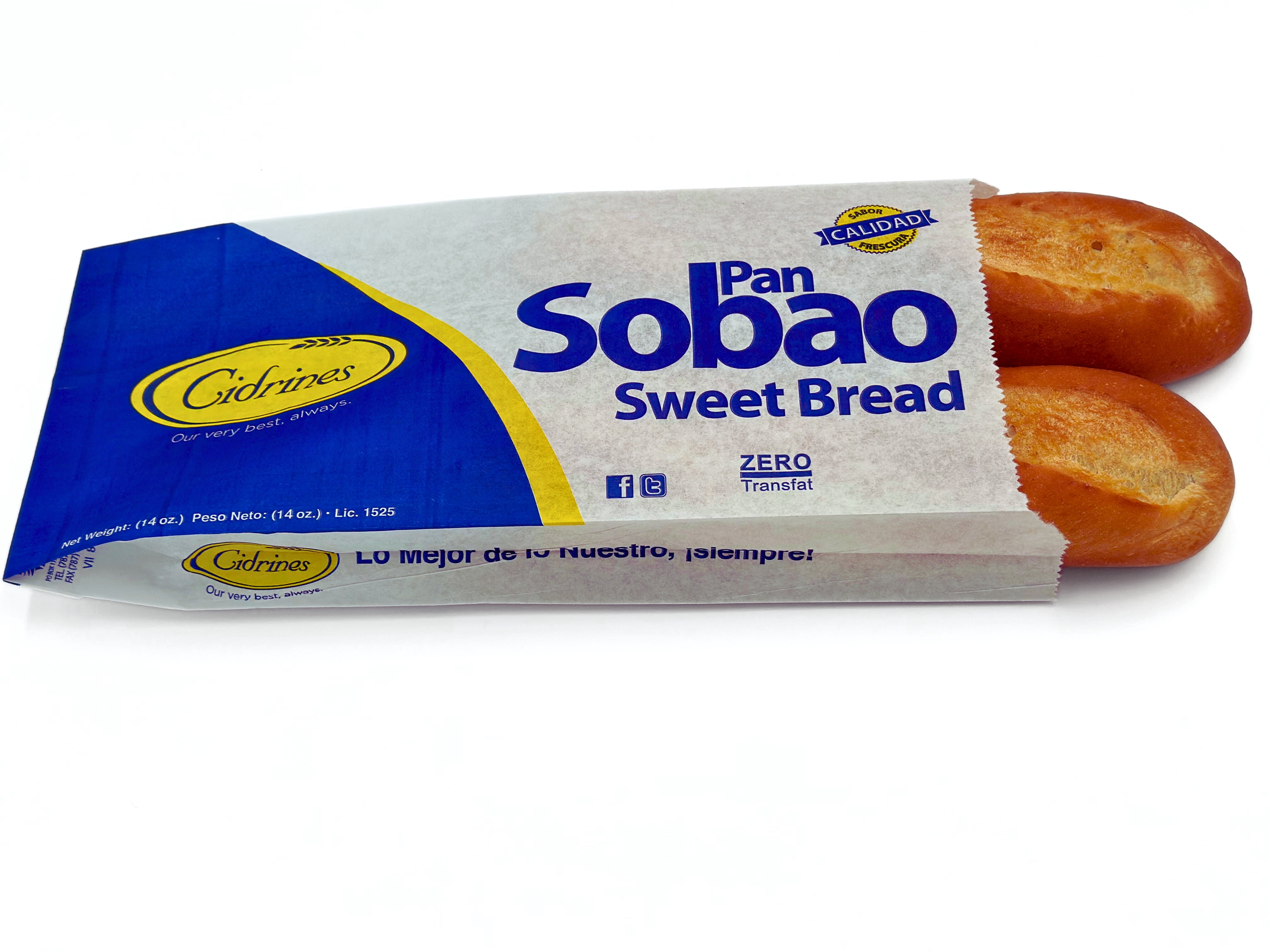 Cidrines Pan Sobao Sweet Bread, 16 Ounces, 2 Count, Fresh