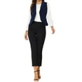 thumbnail image 2 of Unique Bargains Women's Elegant Waistcoat Double Breasted Shawl Lapel Suit Vest, 2 of 6