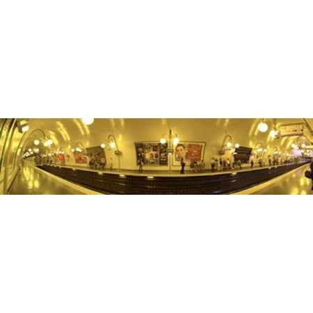 360 degree view of a metro station Paris Ile-de-France France Stretched Canvas - Panoramic Images (40 x