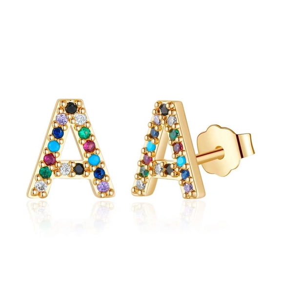 Turandoss 4 5 6 7 8 9 10 11 12 13 14 15 16 Year Old Birthday Gifts for Tween Teen Teenage Girl Easter Birthday Gifts Idea Initial A-Z Cz Stud Earrings for Women Jewelry