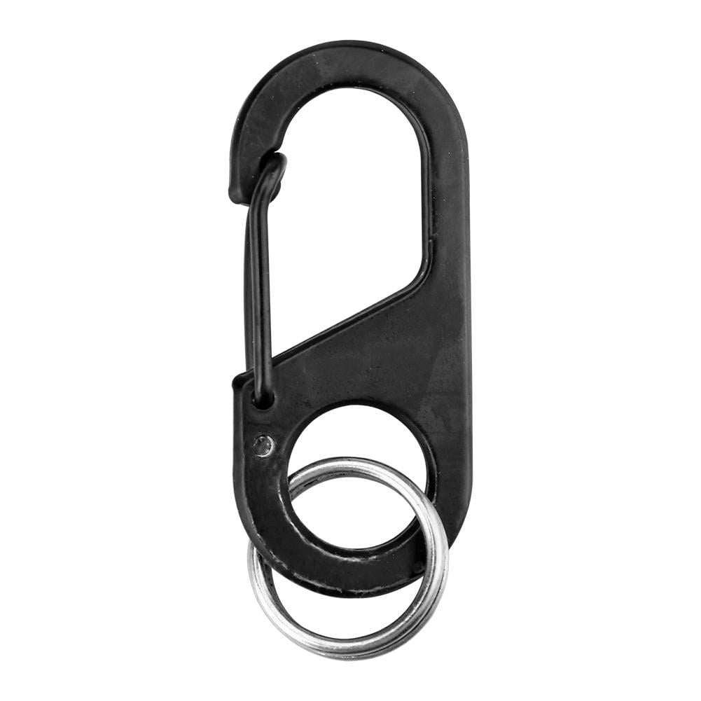 Carabiner Clip Hiking Climbing Hook Buckle With Strap Key Ring Keychain AU 