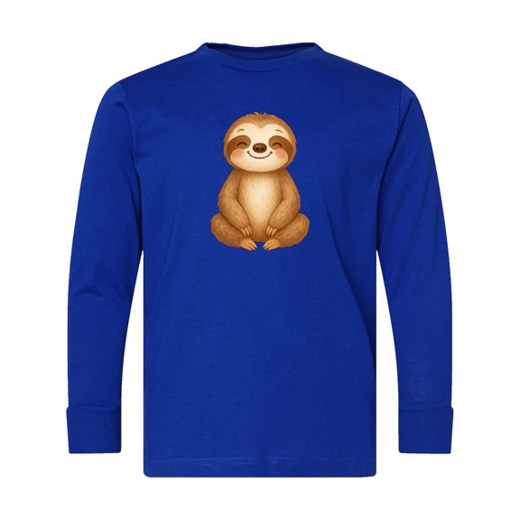 Inktastic Happy Sloth Long Sleeve Youth T-Shirt