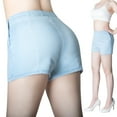 thumbnail image 5 of Women's Skinny Denim Shorts High Rise Stretch Denim Shorts Jean Shorts for Juniors,Girls,Ladies,Light Blue, 5 of 11