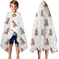thumbnail image 3 of White Highland Cow Floral Pattern Hooded Bath Towel，50"x30" for Ages 3 To 12 Kids, Quick Dry Lightweight Soft Microfiber Hood Beach Towel Cover Up for Kids, 3 of 7