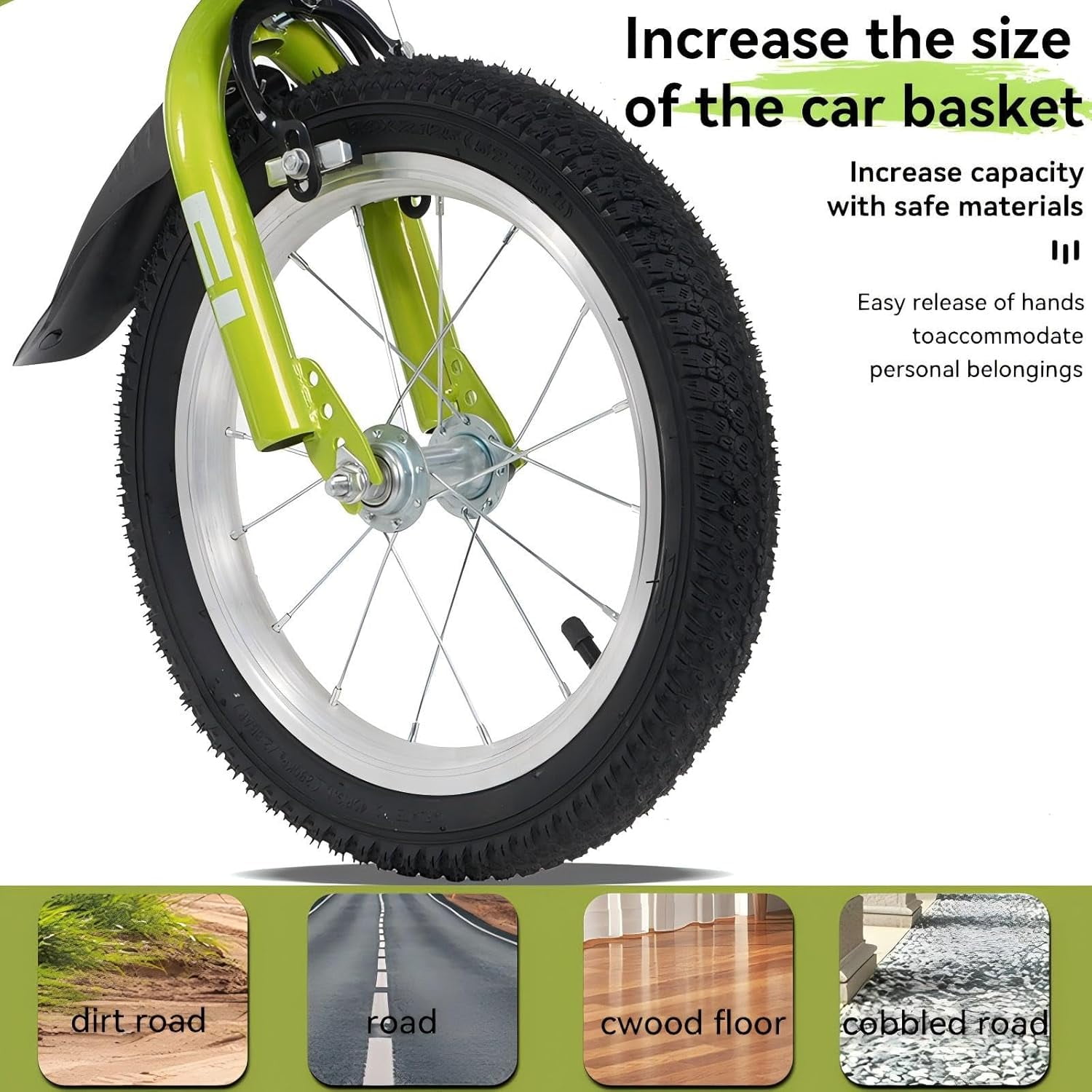 Ambifirner 16 20 inch Toddlers Bicycles Kids Bike for Girls 4-7 Years- with Training Wheels Bikes & Basket Green
