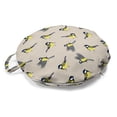 thumbnail image 1 of Yellow Bird Round Floor Cushion with Handle, Avian Animals in Different Positions Repetition, Decorative Pillow for Living Room & Dorms, 18" Round, Pale Tan Purpleblue, by Ambesonne, 1 of 4