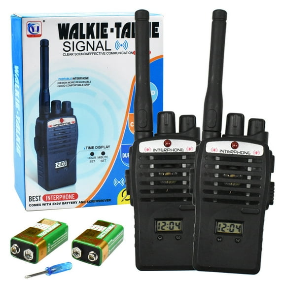 2X Walkie Talkies With 2 Batteries And 1 Screwdriver, Portable Two-Way Radios With Lcd Display, For Outdoor Activities, Camping, Hiking, Surveillance - No License Required, Long