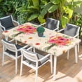 thumbnail image 2 of Spring Flowers Table Cloths for 6 Foot Rectangle Tables, Pastoral Daisy Leaves Country Botanical Beige Patio Waterproof Elastic Fitted Tablecloths, Washable Rectangular Table Cover for Camping, 2 of 8