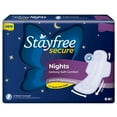 thumbnail image 1 of Stayfree Secure Nights Cottony Soft Comfort Sanitary Pad, 6 Count, 1 of 3