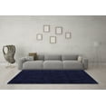 thumbnail image 3 of Ahgly Company Machine Washable Indoor Round Abstract Blue Modern Area Rugs, 7' Round, 3 of 4