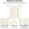 thumbnail image 6 of Square Seat Cushion for Kitchen Dining Chairs, Soft & Comfortable 15.5" x 15.5" Chair Pads, 6 Packs, Beige, 6 of 14