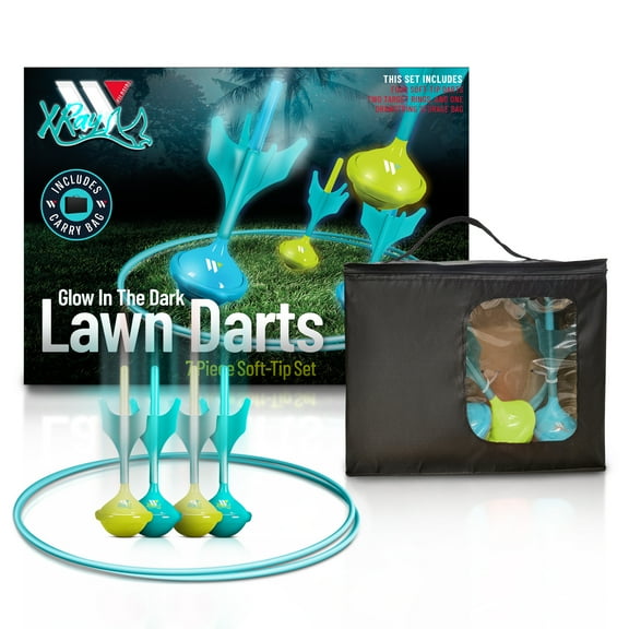 Lawn Darts Games Set for Kids Adults 7 Pcs Soft Tip Glow in The Dark Lawn Darts Yard Outdoor Games