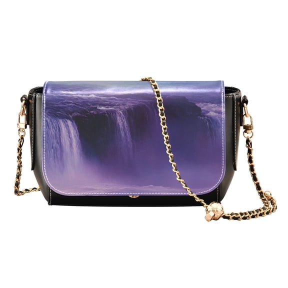 PU Leather Crossbody Bag for Women Ladies Chic Shoulder Bags Crossbody Purse Multi-Pocket Handbag for Work, Travel, Shopping The Purple Water