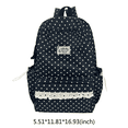 thumbnail image 2 of Polka Dot Print Lace Backpack, Large Capacity Multi-Pocket School Bag with Compartments for Travel Outdoor (Black 430*300*140), 2 of 6