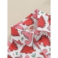 thumbnail image 6 of Nygoyerh Toddler Baby Boys Summer Casual Outfits Dinosaur Print Short Sleeve Button Shirt with Drawstring Shorts 2Pcs Infant Cute Shorts Sets for Daily Vacation 0-3 Years, 6 of 9