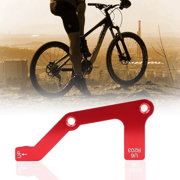 Uadme Adaptador de Freno de Bicicleta, Soporte de Freno de Disco de Bicicleta con Arandelas de Pernos, Adaptador de Calibre Ligero y Duradero b r203 para Bicicleta de montaña MTB(Rojo)