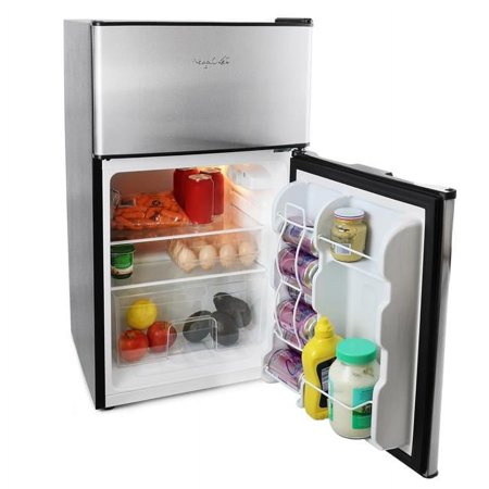 Megachef 3.2 cu. ft. 2 Door Stainless Steel Refrigerator & Freezer
