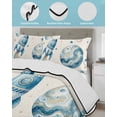 thumbnail image 4 of Quilts Twin Size Bedding Set, Beige Space Rocket Lightweight Quilted Comforter, Modena Abstract Universe Planet Soft Reversible Bedspread Coverlet with Pillow Covers for All Season, 68" x 86", 4 of 7