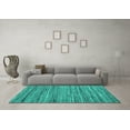 thumbnail image 3 of Ahgly Company Machine Washable Indoor Rectangle Abstract Turquoise Blue Contemporary Area Rugs, 2' x 3', 3 of 4