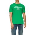 thumbnail image 2 of s.Oliver Camiseta hombre - Basic, estampado logo, cuello redondo, algodón Verde M (Medium), 2 of 4