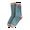 Blue, variant on Women Retro Floral Cotton Socks Mid Tube Breathable Japanese Style