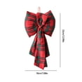 thumbnail image 3 of Lksixu Christmas Burlap Plaid Bows, Christmas Decorations 13 inch Red and Green Checkered Fabric Ribbon Bows, Christmas Tree Topper Bows Winter Holiday Hanging Decorative Bows for Xmas Party Wedding, 3 of 6