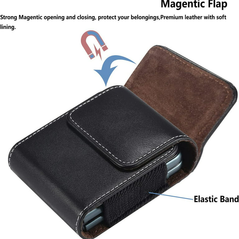 Flip Cell Phone Holster Belt Clip Case For Samsung Galaxy Z Flip 5/z Flip  4/z Flip 3/motorola Razr Leather Belt Loop Pouch