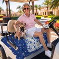 thumbnail image 3 of Golf Cart Seat Covers for 2 Seater,Navy Blue Christmas Tree Microfiber Cart Seat Towel Blanket,Balls Snowflake Xmas Tree Absorbent Breathable Non Slip Bench Seats Protector for Golf Course 51"x31", 3 of 9
