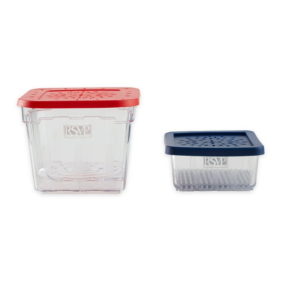 RSVP Durable Plastic Berry Keeper in Red/Blue/Clear (Set of 2)