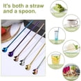 thumbnail image 4 of 6 cucharas de mango largo, cuchara de té helado de 9 pulgadas, cuchara de helado, cucharas para agitar cócteles, cuchara de paja reutilizable de acero inoxidable para bebidas frías, 4 of 5