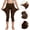 Brown, variant on Girls' High Waisted Capri Leggings with Pockets, 4-Way Stretch Yoga Pants for Running Dance Gym, Soft Athletic Workout Trousers for Girls