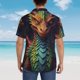 thumbnail image 4 of Balery Whimsical Dragon Color Cool Camisas hawaianas de manga corta para hombre, camisas playeras de corte holgado, camisas de vacaciones con botones,X-Large, 4 of 7