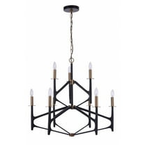 Craftmade 55529 The Reserve 9 Light 32" Wide Taper Candle Style Chandelier - Black