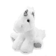 The Petting Zoo White Unicorn with Silver Metallic Horn Soft Plush Stuffed Animal - 8"