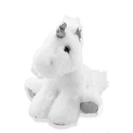 The Petting Zoo White Unicorn with Silver Metallic Horn Soft Plush Stuffed Animal - 8"