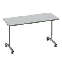 Premium Thermal Fused Laminate Top Flip Top Table Gray Wood Laminate