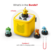 tonies Toniebox 2 Screen Free Audio Player Set for Kids with Pokemon, Age Group 5+, Yellow