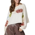 thumbnail image 3 of Sudadera de Halloween con Lentejuelas para Mujer, Larga, Purpurina Brillante, Calabaza, Fantasma, Suéter Feo de Halloween. Lechoso S, 3 of 10
