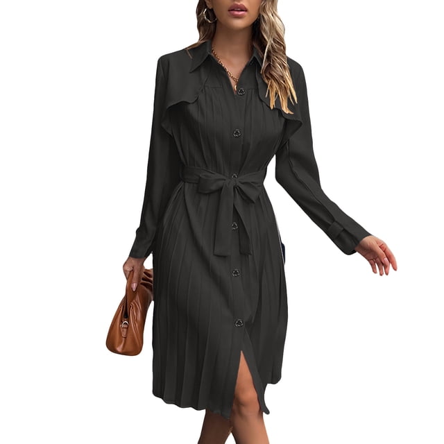 Vestido de manga larga, ajustado, plisado, con cintura de un solo pecho, vestido elegante para mujer tipo 1 S