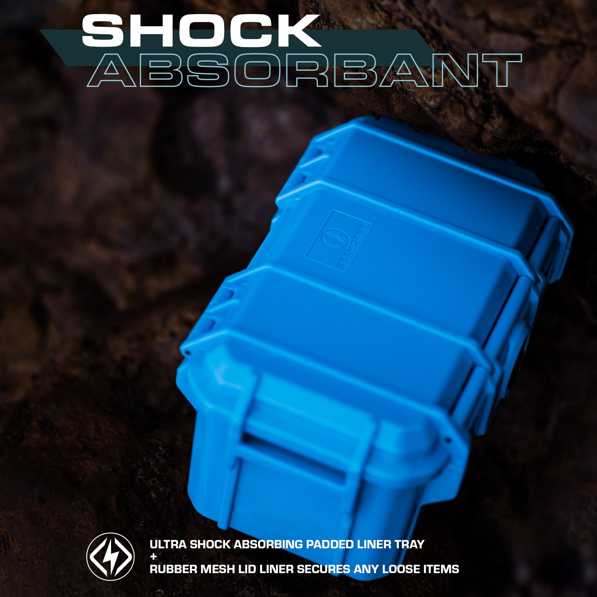 Seahorse 58 Portable Waterproof Dry Box Protective Case - Travel Safe / Mil Spec / IP67 Waterproof / USA Made - for Ammunition, Rifle Ammo, Pistols, Smell Proof Box (Green)